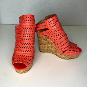 Coral Pink Wedges